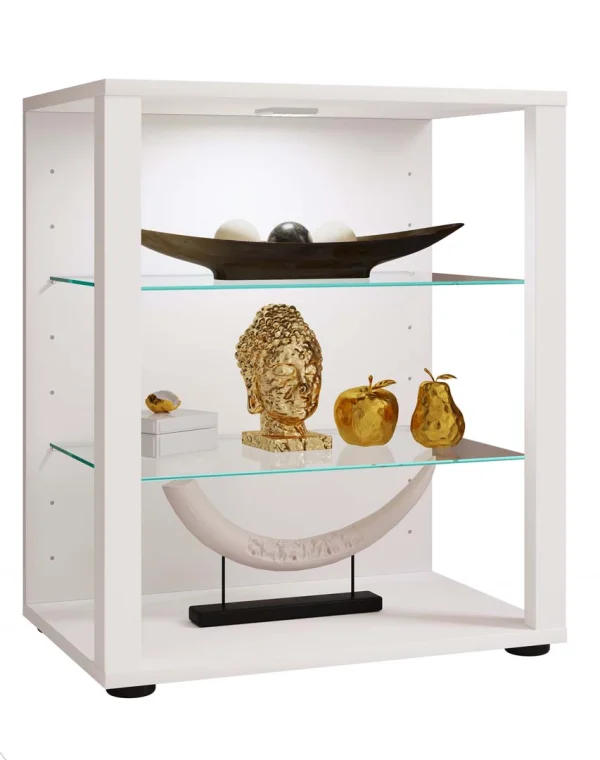 GlasolS Vitrinenschrank 3 Ablagen weiß.