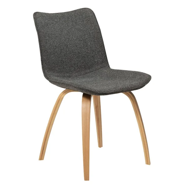 Glee Dan-Form Esszimmerstuhl Bouclé dunkelgrau.