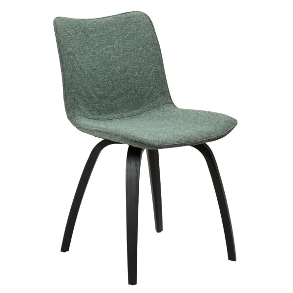 Glee Dan-Form Esszimmerstuhl Bouclé grünlich.