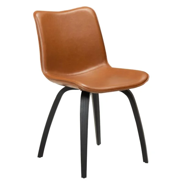 Glee Dan-Form Esszimmerstuhl PU-Kunstleder hellbraun.