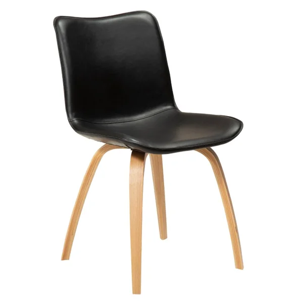 Glee Dan-Form Esszimmerstuhl PU-Kunstleder schwarz.