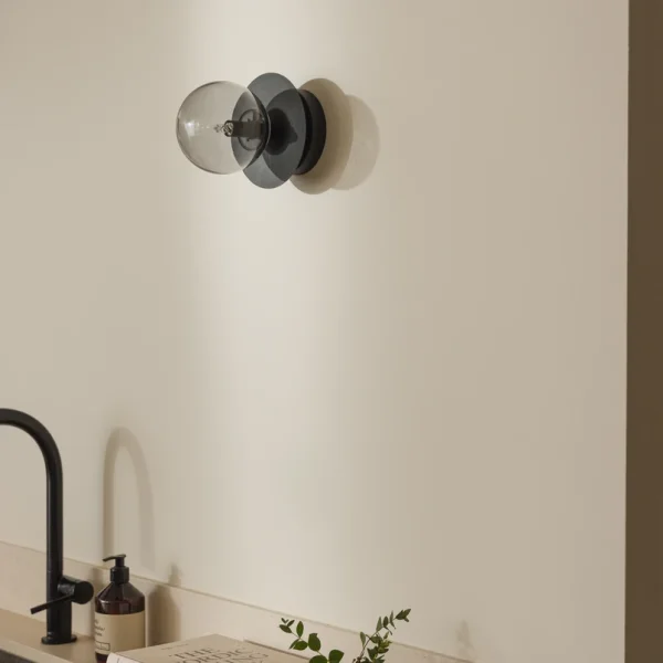 Globen Lighting - Art Deco Deckenleuchte schwarz grau Glas