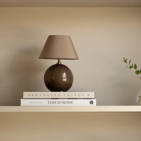 Globen Lighting - Iris 16 LED-Akku-Tischleuchte braun Textil