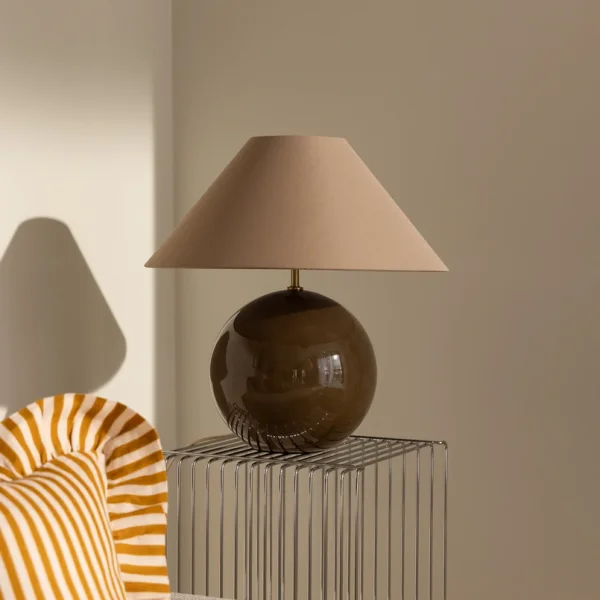 Globen Lighting - Iris 45 Tischleuchte braun Textil 45 cm