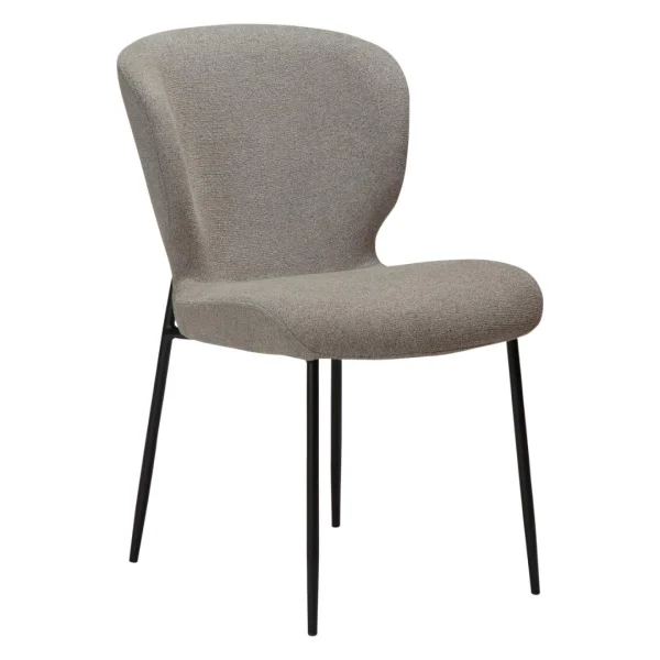 Glory Dan-Form Esszimmerstuhl Bouclé hellbraun.