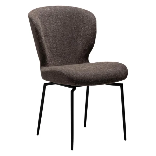 Glory Dan-Form Esszimmerstuhl Drehfuß Bouclé braun.