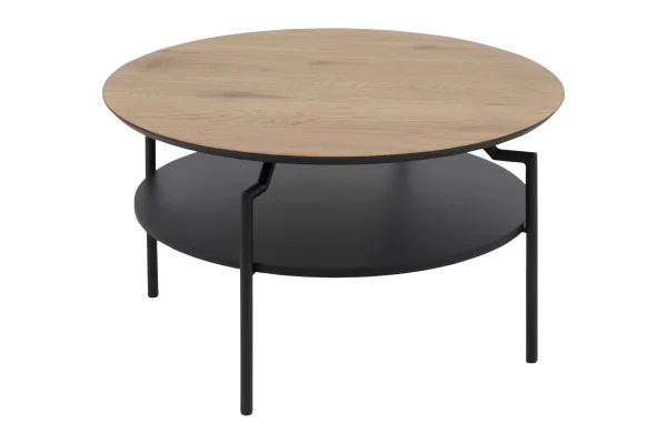 Gold Couchtisch Ø80 cm Schwarz.