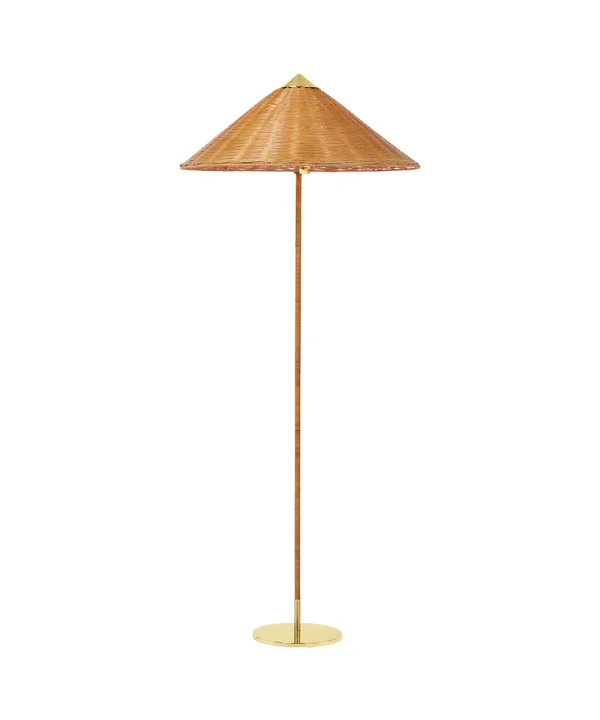 GUBI - 9602 Stehleuchte Messing/Wicker Willow