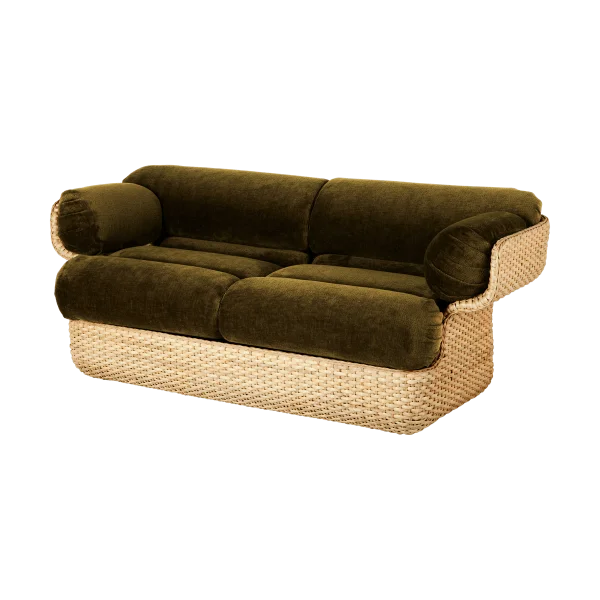 GUBI Basket 2-sitziges Sofa komplett bezogen Mumble Glamour Gruppe 40-Rattan