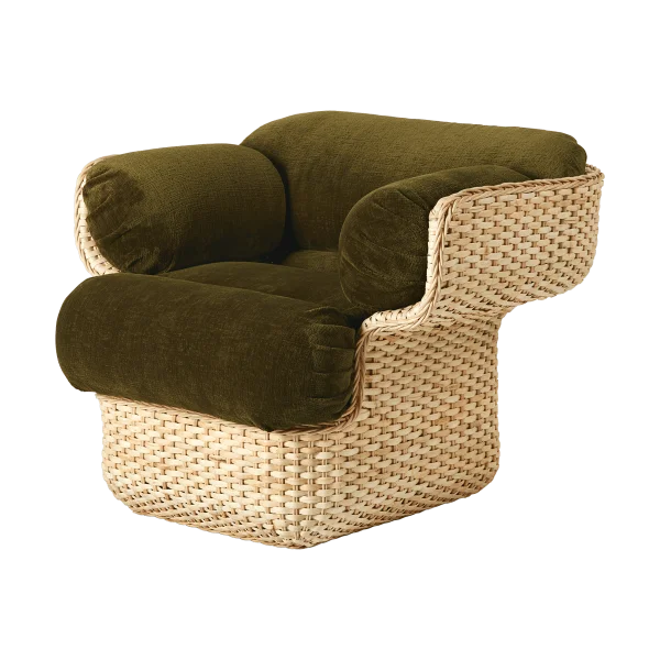 GUBI Basket Loungesessel komplett bezogen Mumble Glamour Gruppe 40-Rattan