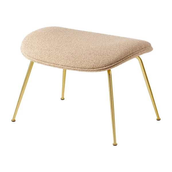 GUBI Beetle Ottoman Fußhocker fully upholstered conic base Around bouclé 004-brass