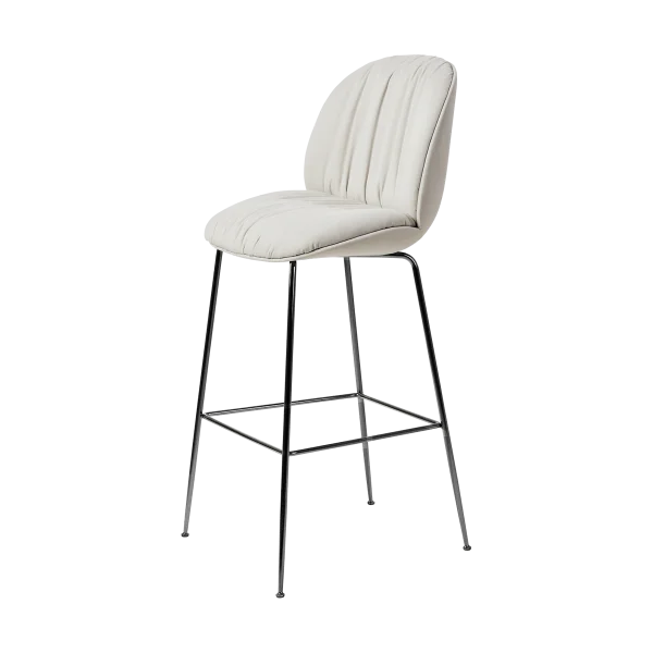 GUBI Beetle Soft Barhocker 75 cm vollgepolstert Reales Gubi 001-schwarz Chrom