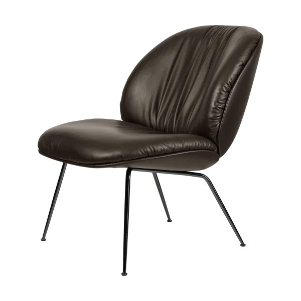 GUBI Beetle Soft Loungesessel vollgepolstert Smooth leather Gubi Kaffeemattschwarz