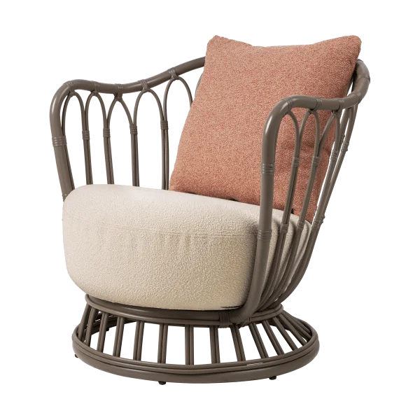 GUBI Grace Outdoor Lounge Stuhl Lorkey Limonta 41-44-mushroom gray