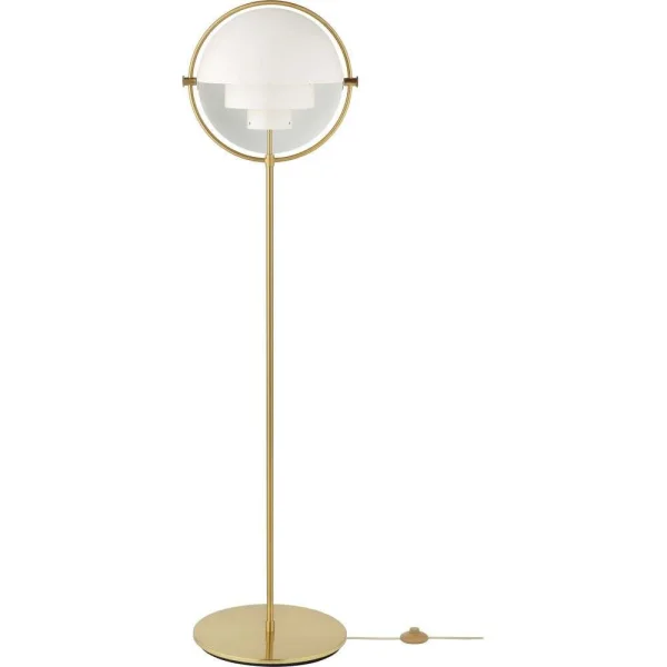 GUBI - Multi-Lite Stehleuchte Shiny Brass/White