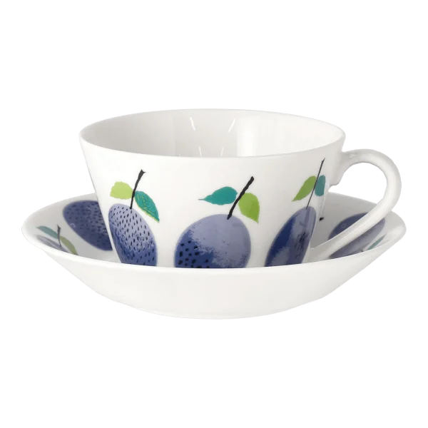 Gustavsbergs Porslinsfabrik Prunus Teetasse mit Untertasse Ø15,3 cm 25 cl