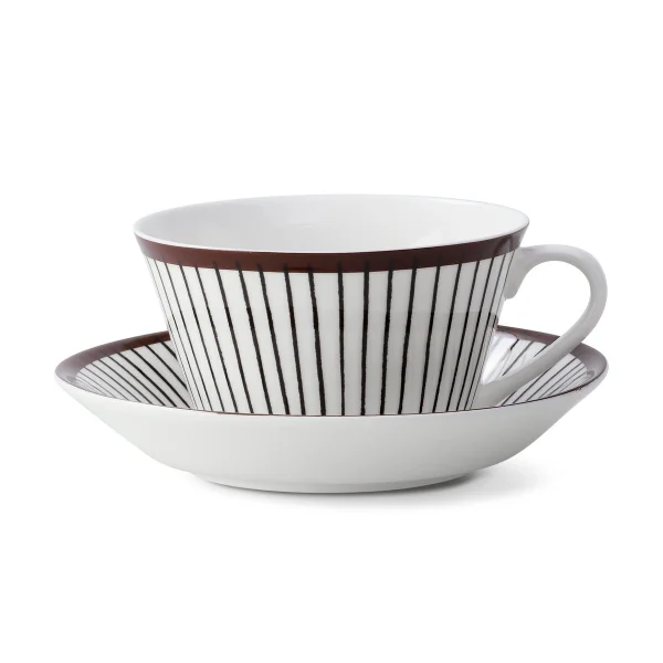 Gustavsbergs Porslinsfabrik Ribb Teetasse Teetasse + Untertasse
