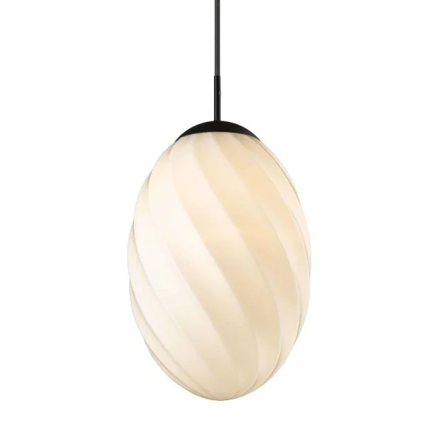 Halo Design - Twist Egg Pendelleuchte Ø25 Opal/Black