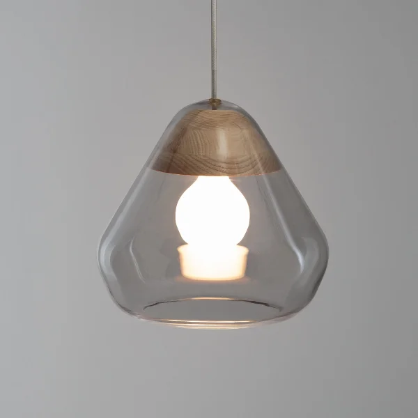 Hängeleuchte Nasoa, Glas Und Esche, Ø 30 Cm