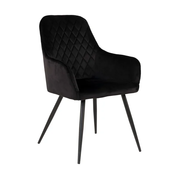 Harbo Esszimmerstuhl Velour schwarz, schwarz.