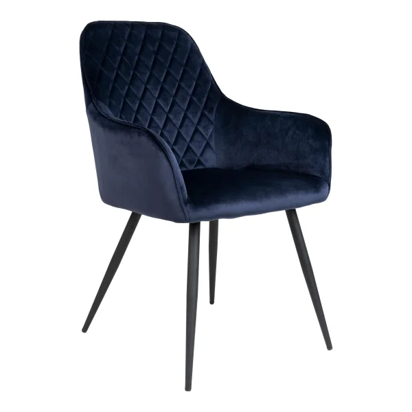 Hasse Esszimmerstuhl Velour, blau.
