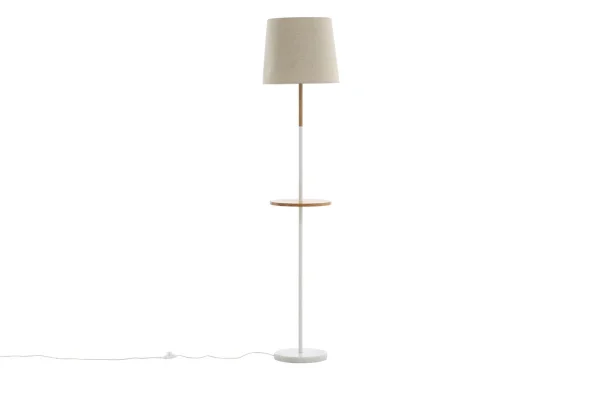 Hattman Beleuchtung Stehlampe 36x36x165cm stof beige, weiß, Holz.