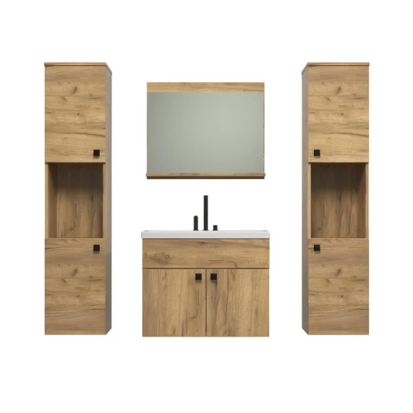Haven Badmöbelset 5 Teile Eiche Dekor.