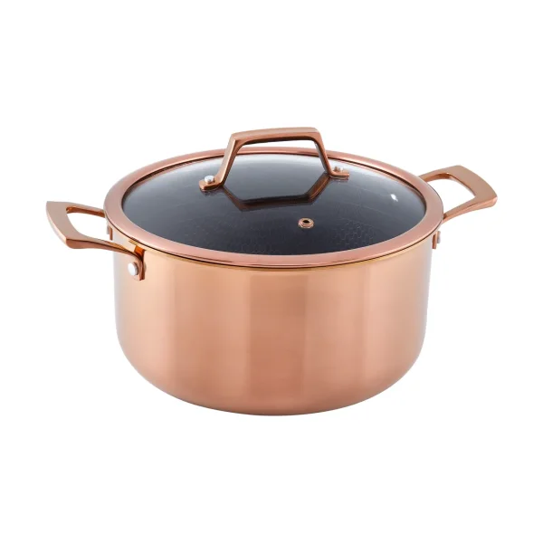 Hâws Hâws Santo Schmortopf mit Deckel Hybrid Coating 5,8 L Rose Gold