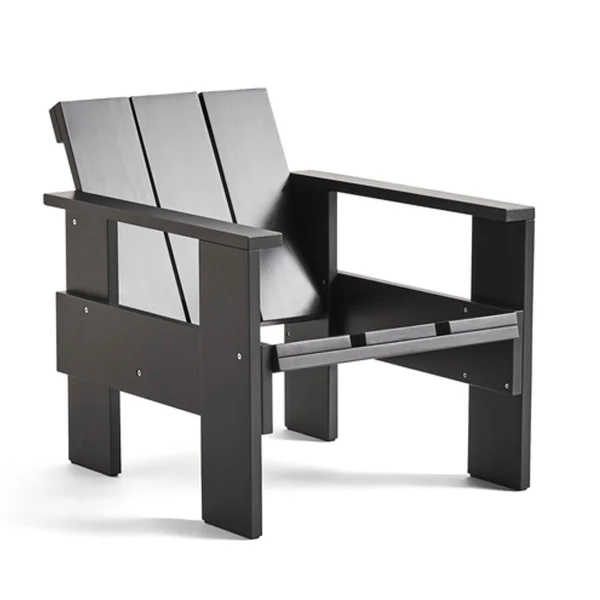HAY Crate Lounge-Stuhl Kiefernholz lackiert Black