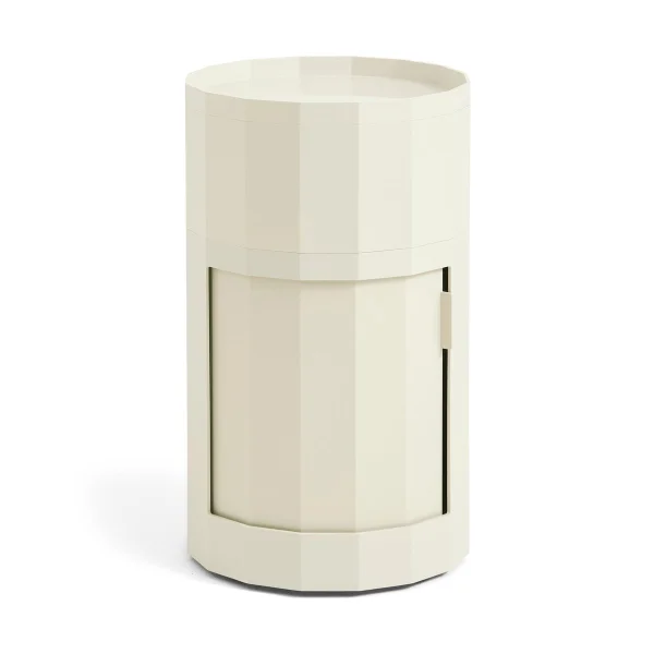 HAY Facet Cabinet high Beistelltisch Füße/Räder 66 cm Eggshell