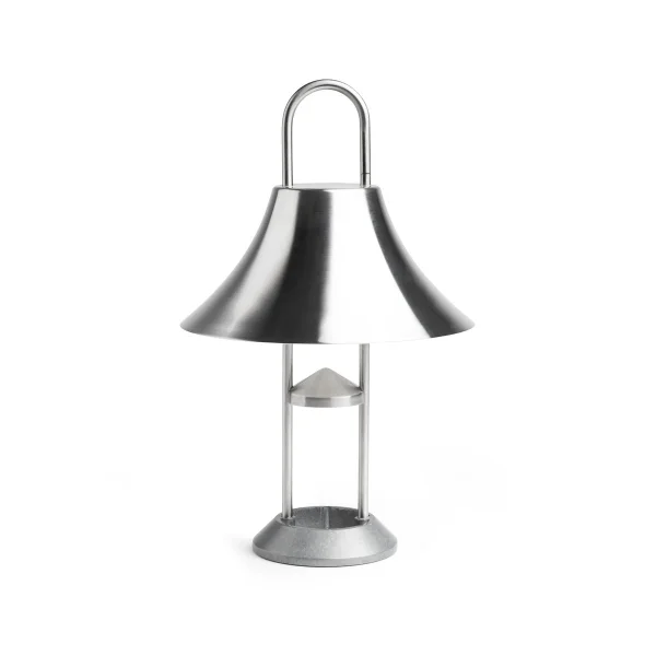 HAY Mousqueton tragbare Tischleuchte Brushed stainless steel