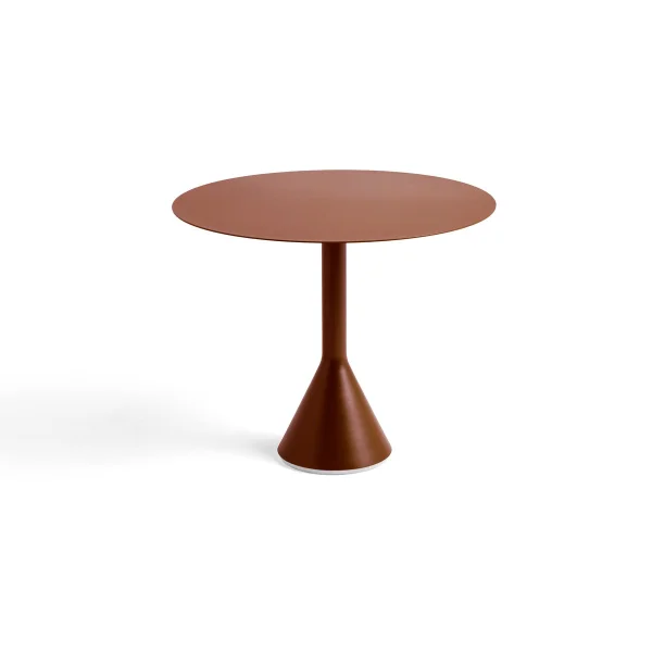 HAY Palissade Cone runder Café-Tisch Iron red, Ø90 cm