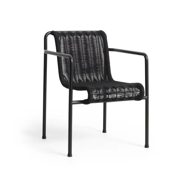 HAY Palissade Cord Dining Armlehnstuhl Anthracite