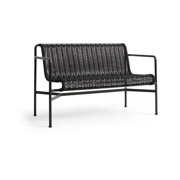 HAY Palissade Cord Dining Bank mit Armlehnen Anthracite