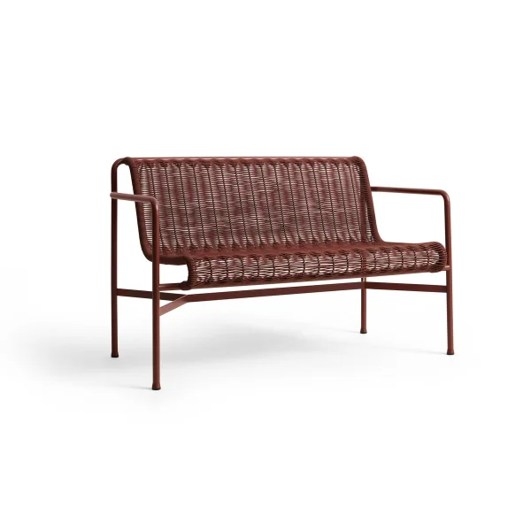 HAY Palissade Cord Dining Bank mit Armlehnen Iron red
