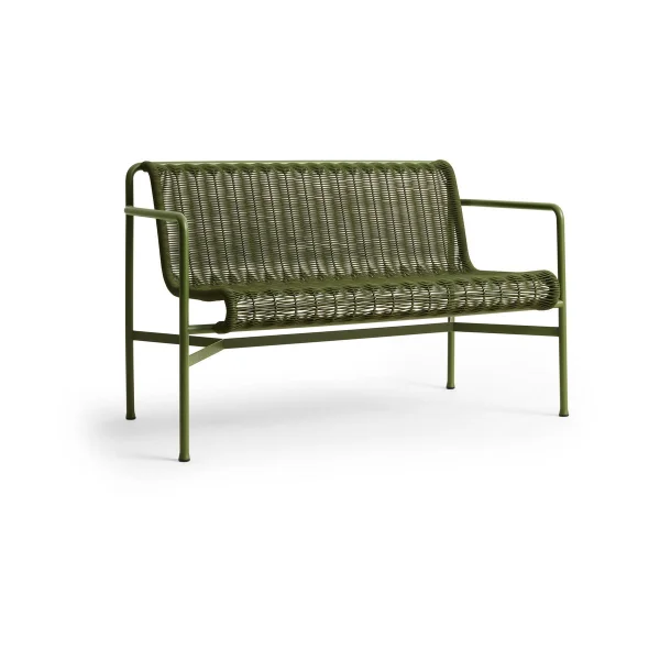 HAY Palissade Cord Dining Bank mit Armlehnen Olive