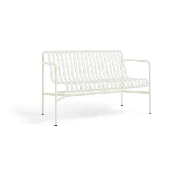 HAY Palissade Dining Bank mit Armlehne Cream white