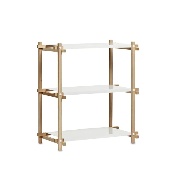 HAY Woody Column Wandregal Oak-white lacquered shelf, low