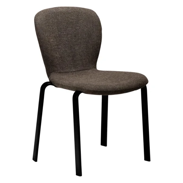 Heap Dan-Form Esszimmerstuhl Bouclé braun.