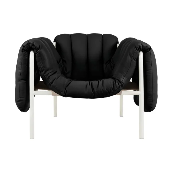 Hem Puffy Loungesessel Black leather-cream