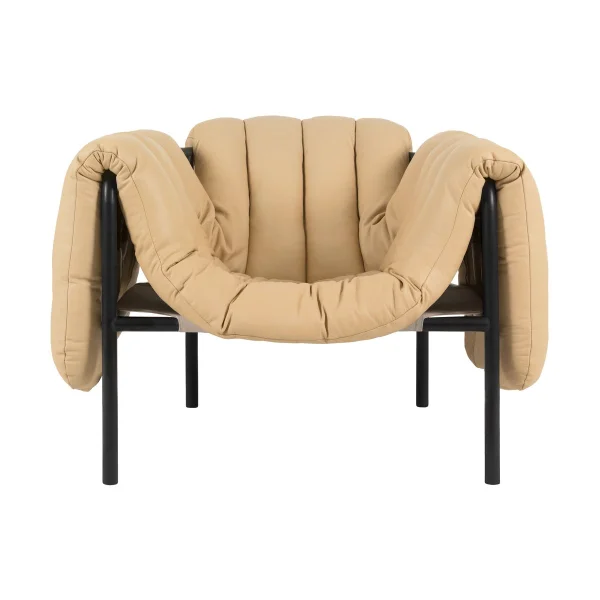 Hem Puffy Loungesessel Sand leather-black grey