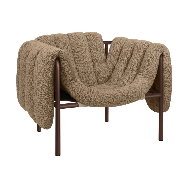 Hem Puffy Loungesessel Sawdust-chocolate brown