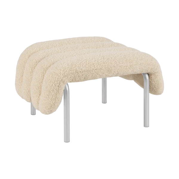Hem Puffy Ottoman 58x67 cm Eggshell-edelstahl