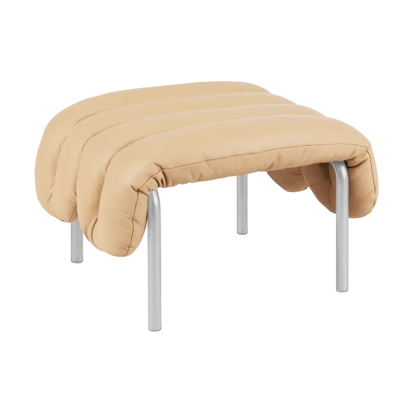 Hem Puffy Ottoman 58x67 cm Sand leather-edelstahl