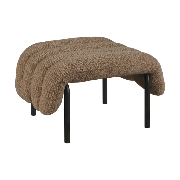 Hem Puffy Ottoman 58x67 cm Sawdust-black grey