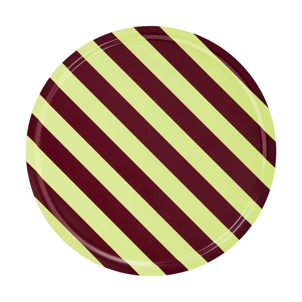 Hem Stripe Tablett Large Ø65 cm Butter-burgundy