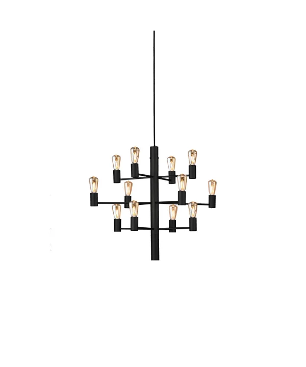 Herstal - Manola 12 Kronleuchte Schwarz Dimmbar LED