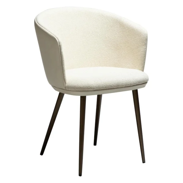 Hey Esszimmerstuhl mit Armlehnen Bouclé offwhite.