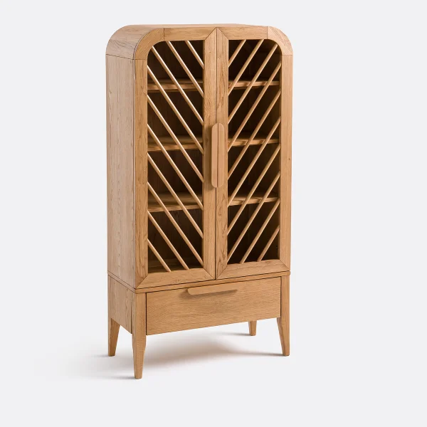 Highboard Anda, 2 Türen 1 Schublade, Massive Eiche