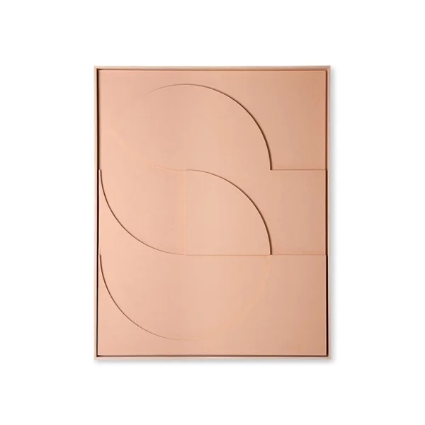 HKliving Relief Wandkunst L 80x100 cm Pfirsich
